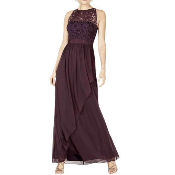 Adrianna Papell Dresses & Skirts - Adrianna Papell purple sleeveless maxi lace bodice formal dress sz 2
